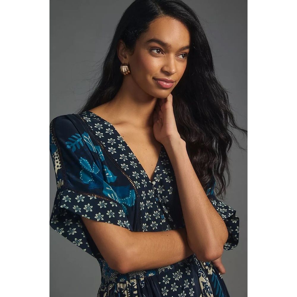 Anthropologie Farm Rio Deep-V Dress - Picture 3 of 7